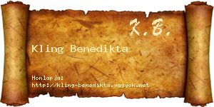 Kling Benedikta névjegykártya